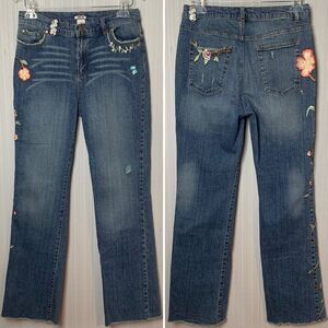Zelie Embroidered Denim Jeans 32